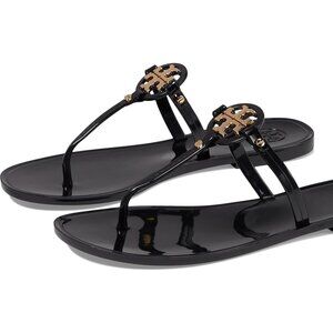 Tory Burch Mini Miller Jelly Sandals Black Gold 9